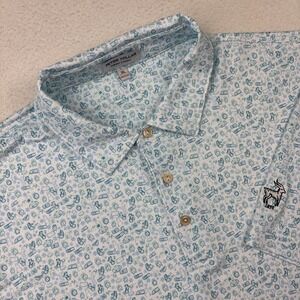 WANNAMOISETT CC x PETER MILLAR Golf Polo Shirt XL All-Over Print Performance Men